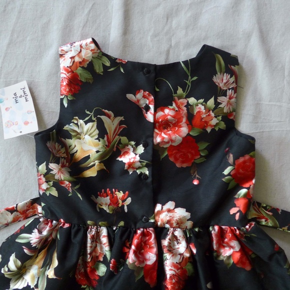 NWT Mia & Mimi Girls L (10) Satin Floral Dress with Crinoline - Picture 4 of 13
